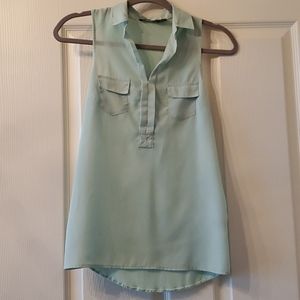 The Limited Mint Collar Tank